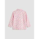 LC Waikiki Pembe Gömlek Yaka Kalp Baskılı Kız Çocuk Pijama Takım - 5 - 6 Yaş