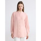 LC Waikiki Pembe Hakim Yaka Oversize Kadın Gömlek Tunik