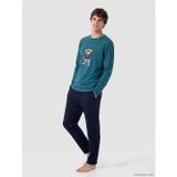 LC WAIKIKI Petrol Regular Fit Teddy Baskılı Erkek Pijama Takımı