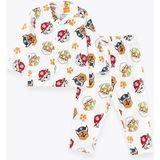 LC Waikiki Polo Yaka Uzun Kollu Paw Patrol Baskılı Erkek Bebek Pijama Takımı - Açık Ekru - 3 - 6 Ay
