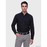 LC Waikiki Regular Fit Keten Karışımlı Erkek Gömlek (S6) - Black - 2XL