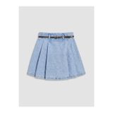 LC Waikiki RMZ GİYİM FARKIYLA Pileli Kız Çocuk Jean Şort Etek