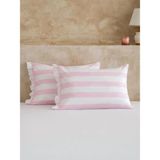 LC Waikiki Sarı Çizgili Pamuklu Yastık Kılıfı 2 Li 50X70 cm (S6) - Pembe