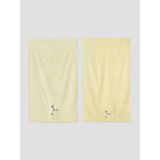 LC Waikiki Sarı Nakışlı Banyo Havlusu 2 Li 70X140 cm (S6)