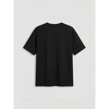 LC Waikiki Siyah Bisiklet Yaka Taşlı Kadın Tişört - 2XL