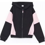 Lc Waikiki Siyah Kapüşonlu Kız Çocuk Fermuarlı Sweatshirt Uzun Kollu Düz Desen - 9 - 10 Yaş