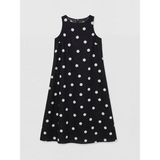 LC Waikiki Siyah Puantiyeli A Kesim Poplin Elbise - 34