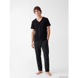 LC WAIKIKI Siyah Regular Fit Ekose Erkek Pijama Takım
