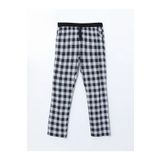 LC Waikiki Siyah Standart Kalıp Ekose Erkek Pijama Alt