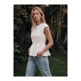 LC Waikiki TexX Store Kalitesi Oval Yaka Peplum Fırfırlı Bluz
