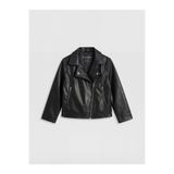 LC Waikiki Timeless Clothing & Zamansız Seçimler Biker Roba Yaka Kız Çocuk Deri Görünümlü Ceket