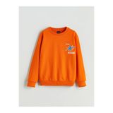 LC Waikiki Turuncu Bisiklet Yaka Erkek Çocuk Sweatshirt
