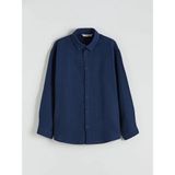 LC Waikiki Uzun Kollu Erkek Çocuk Müslin Gömlek (S6) - Navy - 10 - 11 Yaş