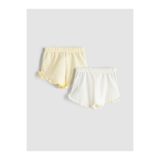 LC Waikiki Vizyon Yeni Sezon Beli Lastikli Fırfırlı Kız Bebek Şort 2'li