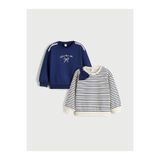 LC Waikiki Vizyon Yeni Sezon Bisiklet Yaka Baskılı Kız Çocuk Sweatshirt 2'li
