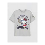 LC Waikiki Vizyon Yeni Sezon Bisiklet Yaka Hello Kitty Baskılı Kız Çocuk Tişört