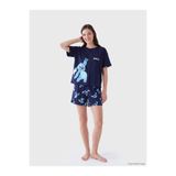 LC Waikiki Vizyon Yeni Sezon Stitch Baskılı Kadın Şortlu Pijama Takımı