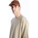 LC Waikiki Xsıde Oversize Bisiklet Yaka Kısa Kollu Penye Erkek Tişört - Bej
