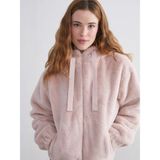 LC Waikiki Xsıde Pembe Kapüşonlu Kadın Kürk Mont
