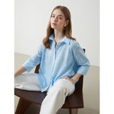 Lc Waikiki Yeni Sezon Ajurlu Oversize Kadin Gomlek - S5I319Z8 - Mavi