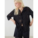 Lc Waikiki Yeni Sezon Ajurlu Oversize Kadın Gömlek - XS - Siyah