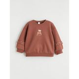 Lc Waikiki Yeni Sezon Ayı Teddy Baskılı Kız Çocuk Sweatshirt - Kahverengi - 1 - 2 Yaş