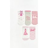 Lc Waikiki Yeni Sezon Barbie Desenli Kız Çocuk Patik Çorap 5'li - 33 - 35 - Ekru