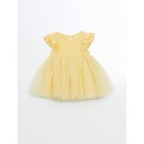 Lc Waikiki Yeni Sezon Basic Dantel Tüllü Kız Bebek Elbise - 3 - 6 Ay - Sarı