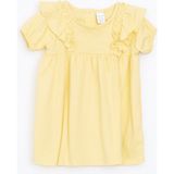 Lc Waikiki Yeni Sezon Basic Krinkle Fırfırlı Kız Bebek Elbise - 6 - 9 Ay - Sarı