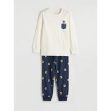 Lc Waikiki Yeni Sezon Baskılı Bisiklet Yaka Erkek Çocuk Pijama Takımı - Ekru - 7 - 8 Yaş