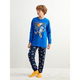 Lc Waikiki Yeni Sezon Baskılı Erkek Çocuk Pijama Takım - Mavi - 8 - 9 Yaş