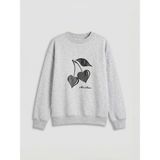 Lc Waikiki Yeni Sezon Baskılı Kız Çocuk Kalın Sweatshirt - Gri - 9 - 10 Yaş