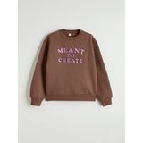 Lc Waikiki Yeni Sezon Baskılı Kız Çocuk Kalın Sweatshirt - Kahverengi - 9 - 10 Yaş