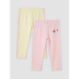 Lc Waikiki Yeni Sezon Baskılı Kız Çocuk Tayt 2'li - Pembe - 4 - 5 Yaş