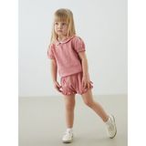 Lc Waikiki Yeni Sezon Bebe Yaka Çiçekli Kız Bebek Bluz ve Tayt 2'li - 3 - 6 Ay - Pembe