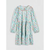 Lc Waikiki Yeni Sezon Bebe Yaka Çiçekli Kız Çocuk Poplin Elbise - Mavi - 9 - 10 Yaş