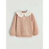 Lc Waikiki Yeni Sezon Bebe Yakalı Kız Bebek Sweatshirt - Kahverengi - 2 - 3 Yaş