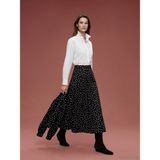 Lc Waikiki Yeni Sezon Beli Fermuarlı Puantiyeli Kloş Etek - Siyah - 36