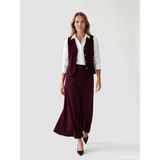Lc Waikiki Yeni Sezon Beli Lastikli A Kesim Kadife Etek - Bordo - 48
