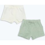 Lc Waikiki Yeni Sezon Beli Lastikli Basic Erkek Bebek Şort 2'li - Yeşil - 3 - 6 Ay