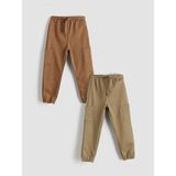 Lc Waikiki Yeni Sezon Beli Lastikli Basic Erkek Çocuk Jogger Eşofman Altı 2'li - 1 - 2 Yaş - Haki