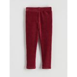 Lc Waikiki Yeni Sezon Beli Lastikli Basic Kız Çocuk Kadife Tayt - 4 - 5 Yaş - Bordo