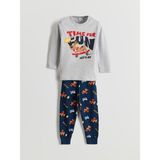 Lc Waikiki Yeni Sezon Beli Lastikli Baskılı Erkek Çocuk Pijama Takım - Gri - 2 - 3 Yaş