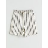 Lc Waikiki Yeni Sezon Beli Lastikli Çizgili Erkek Çocuk Şort - Ekru - 3 - 4 Yaş