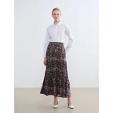 Lc Waikiki Yeni Sezon Beli Lastikli Desenli Etek - Bordo - 44