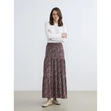 Lc Waikiki Yeni Sezon Beli Lastikli Desenli Etek - Bordo - 48