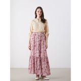Lc Waikiki Yeni Sezon Beli Lastikli Desenli Pileli Etek - Pembe - 50