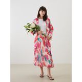 Lc Waikiki Yeni Sezon Beli Lastikli Desenli Şifon Kadın Pileli Etek - Pembe - XS - S
