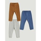 Lc Waikiki Yeni Sezon Beli Lastikli Erkek Bebek Jogger Eşofman Alt 3'lü - 1 - 3 Ay - Mavi