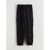Lc Waikiki Yeni Sezon Beli Lastikli Erkek Çocuk Kargo Jogger Pantolon - Siyah - 9 - 10 Yaş